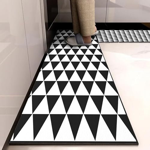 ZFFOZZ rutschfeste Küchenmatte Küchenteppich Set, Wasserdichtes Haus gepolstert Kieselgur Matten Waschbar Matten und Teppiche für Küche Flur(Style2,18 * 28in+18 * 47in) von ZFFOZZ