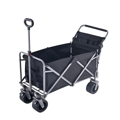 ZFFSCD Campingauto Faltbare Outdoor, Campinganhänger, Robuster und Langlebiger Rahmen, Strandkarren mit Großer Kapazität, für Camping(Size:a,Color:schwarz) von ZFFSCD