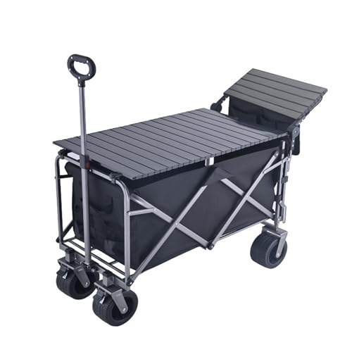 ZFFSCD Campingauto Faltbare Outdoor, Campinganhänger, Robuster und Langlebiger Rahmen, Strandkarren mit Großer Kapazität, für Camping(Size:c,Color:schwarz) von ZFFSCD
