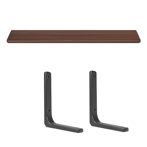 ZFFSCD Schweberegal aus Holz, Wandregal, Rustikale Schwebende Holzregale, Einteilige Halterung, für Wohnzimmer, Büro, Badezimmer, Küchen(Size:120CM,Color:Walnut) von ZFFSCD