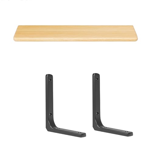 ZFFSCD Schweberegal aus Holz, Wandregal, Rustikale Schwebende Holzregale, Einteilige Halterung, für Wohnzimmer, Büro, Badezimmer, Küchen(Size:90CM,Color:Originalholz) von ZFFSCD