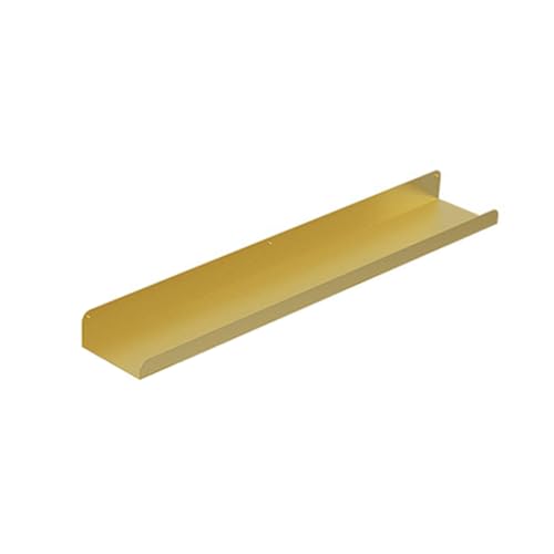 ZFFSCD Wandmontiertes Lagerregal Schwebendes mit Lippe, Wandregal aus Metall, Schweberegal, für Wohnzimmer, Büro, Badezimmer, Küchen(Size:90 * 12 * 4cm,Color:Gold) von ZFFSCD