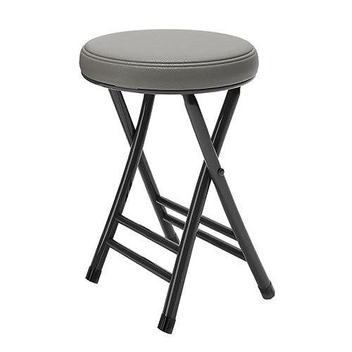 ZFG Einfacher Tisch, kleine Bank, tragbarer Stuhl, haushaltssparender runder Hocker, stapelbar, L30 x B25 x H50 cm (Color : Gray) von ZFG