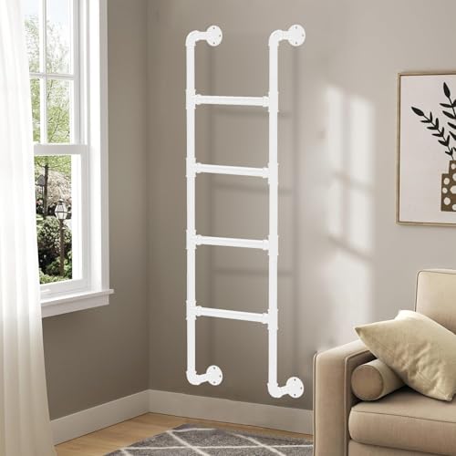 ZFGOJNBH 100–300 cm Wandmontierte Dachbodenleiter, Kellerfenster-Ausstiegsleiter, Feuerleiter, Eingangs- und Ausstiegsleiter, Metallkletterleiter für die Inneneinrichtung (250 cm) von ZFGOJNBH