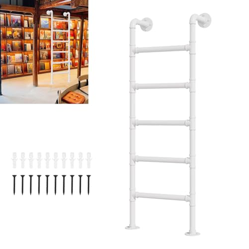 ZFGOJNBH An der Wand montierte Metall-Hochbettleiter, universelle Etagenleiter, robuste Notausstiegsleiter für Fensterschächte, Doppelkletterleitern mit Kit, anpassbare Größe (240 cm) von ZFGOJNBH