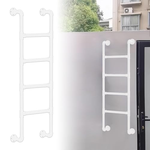 ZFGOJNBH An der Wand montierte Metallleiter für den Dachboden, Kellerfenster, Schachtausstiegsleiter, 100–300 cm, Mehrzweck-Notfall-Feuerleiter für Außendächer/Garagen (230 cm/91 Zoll) von ZFGOJNBH