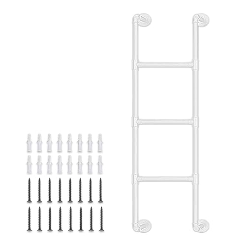 ZFGOJNBH An der Wand montierte Trittleiter aus Metall für den Dachboden, weißes Schmiedeeisen, Dachboden-Etagenbett, Leiterhöhe, Eingangs- und Ausgangsleiter, Hochleistungs-Kletterleiter mit Montageb ZFGOJNBH An der Wand montierte Trittleiter aus Metall für den Dachboden, weißes Schmiedeeisen, Dachboden-Etagenbett, Leiterhöhe, Eingangs- und Ausgangsleiter, Hochleistungs-Kletterleiter mit Montageb von ZFGOJNBH