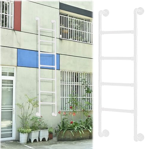 ZFGOJNBH Ausstiegsleiter für Kellerfensterschächte – 1 m, 1,25 m, 1,3 m, 1,4 m, 1,45 m, 1,5 m, an der Wand montierte Dachbodenleiter für Etagenbetten, Trittleitern aus weißem Metalleisen für Dachböde ZFGOJNBH Ausstiegsleiter für Kellerfensterschächte – 1 m, 1,25 m, 1,3 m, 1,4 m, 1,45 m, 1,5 m, an der Wand montierte Dachbodenleiter für Etagenbetten, Trittleitern aus weißem Metalleisen für Dachböde von ZFGOJNBH