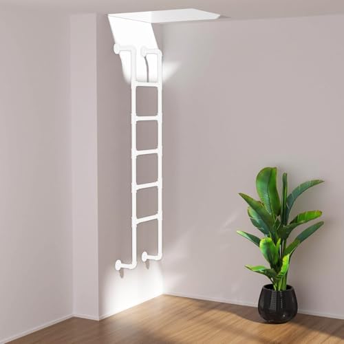 ZFGOJNBH Hochleistungs-Ausstiegsleiter für Kellerfensterschächte, schmiedeeiserne Dachbodenleiter für Etagenbetten, an der Wand montierte Not-Feuerleiter, anpassbare Größe, Tragkraft 190 cm ZFGOJNBH Hochleistungs-Ausstiegsleiter für Kellerfensterschächte, schmiedeeiserne Dachbodenleiter für Etagenbetten, an der Wand montierte Not-Feuerleiter, anpassbare Größe, Tragkraft 190 cm von ZFGOJNBH