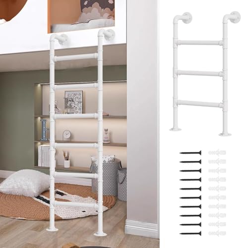 ZFGOJNBH Hochleistungs-Dachbodenleiter aus Metall für Etagenbetten, an der Wand montierte Dachbodentreppe, Kellerausstiegsleitern mit Montagebeschlägen, 136 kg Tragkraft, Ersatzleiter, Weiß (170 cm) ZFGOJNBH Hochleistungs-Dachbodenleiter aus Metall für Etagenbetten, an der Wand montierte Dachbodentreppe, Kellerausstiegsleitern mit Montagebeschlägen, 136 kg Tragkraft, Ersatzleiter, Weiß (170 cm) von ZFGOJNBH