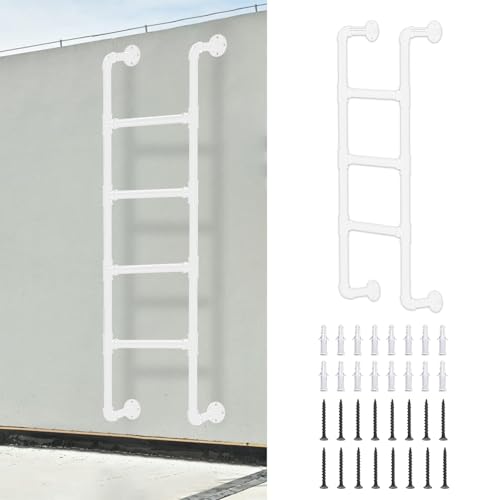 ZFGOJNBH Hochleistungs-Notausstiegsleiter für Fensterschacht, Metallstufenleiter, an der Wand montierte Dachbodenleiter, Hochleistungs-Not-Feuerleiter mit Montagebeschlägen (280 cm) von ZFGOJNBH