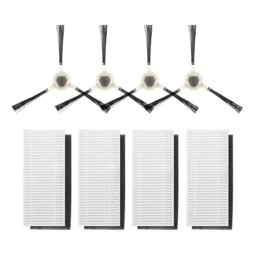 ZFHEGFVS 4 Seitenbürsten + 4 HEPA-Filter, Kompatibel Mit Lefant, M210 Serie N1 OKP K2 Serie Roboter-Staubsauger-Zubehörteil, Hepa(OKP K2 Series) von ZFHEGFVS