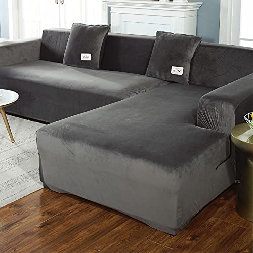 Eck Sofabezug L Form beige für Wohnzimmer,Stretch Sofa überzug für 2 3 4 5 Sitzer,Elastische Sofa Abdeckung Sofabezug Ecksofa Sofaüberwurf Couchbezug für Sektionssofa,Sofa Überwürfe Möbelschut von ZFHNYJWKL