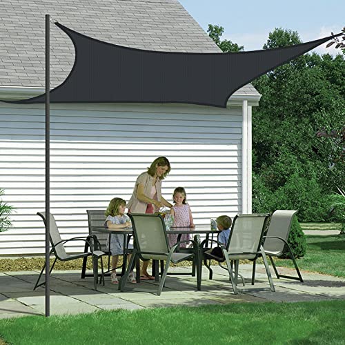 Sonnensegel Regenfest und Wasserdicht mit UV Schutz, Rechteck 2x4m, Sonnensegel für Balkon Garten Terrasse Sonnenschutz Sichtschutz Windschutz Wasserfest Wetterfest - Dunkelgrau von ZFHTAO