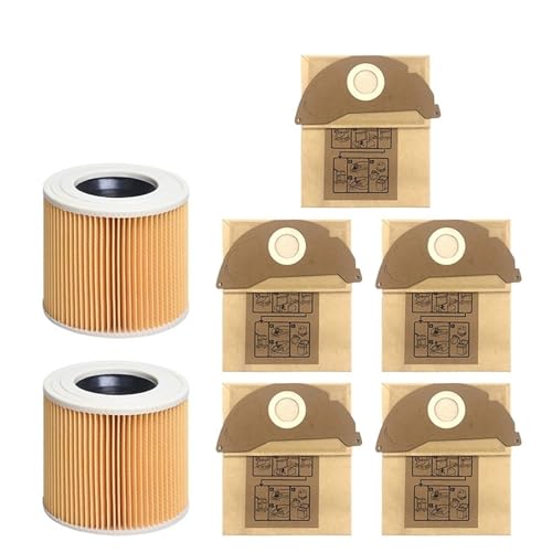 Filter Staubbeutel, Kompatibel For Karcher, WD2.250 WD2250 A2004 A2054 MV2 WD2 Staubsauger Ersatzteile Taschen Ersatz Zubehör(7pcs) von ZFIEQIAWE