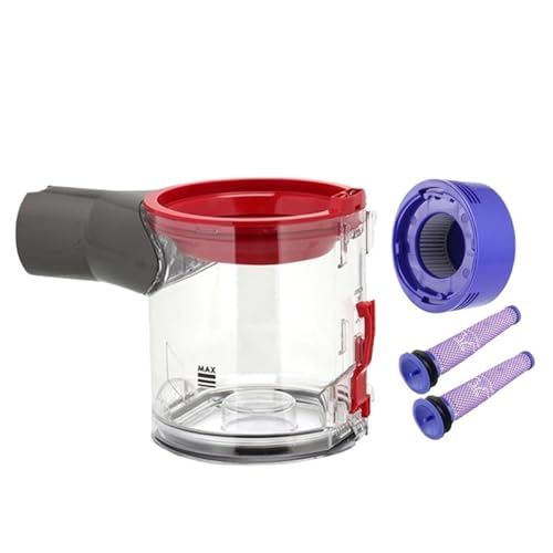 Staubbecher Zyklone Mülleimer Interne Ersatzteile, Kompatibel For Dyson, V7 V8 Produkte Filter Handstaubsauger(Red 1set) von ZFIEQIAWE