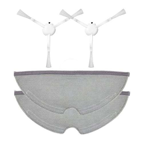 Wischtuch, Kompatibel Mit Xiaomi, Kompatibel Mit MIJIA, 1C 2C 1T, Kompatibel Mit Dreame, F9 D9, Wischlappen-Zubehör, Ersatzteile For Roboter-Staubsauger(2 Cloth 2 Brush) von ZFIEQIAWE