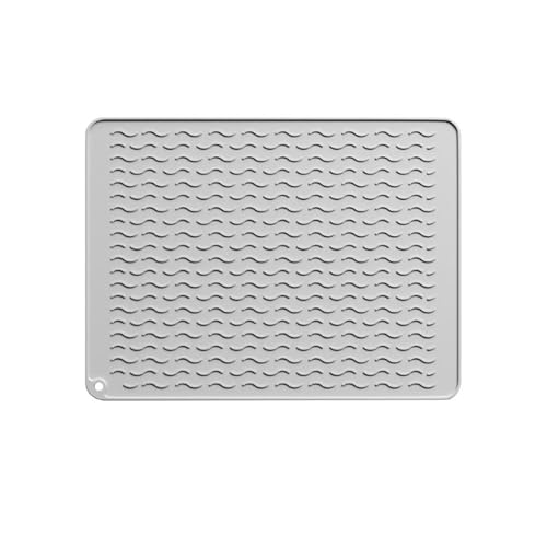 Abtropfmatte aus Silikon, hochtemperaturbeständig, Küchenspüle, Abtropfmatte aus Silikon, Verbrühschutz for die Küche, Isoliermatte(Gray) von ZFIHAV