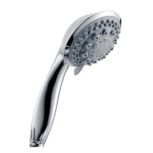 Badezimmer-Handbrause mit sieben Funktionen, rund, wassersparend, in Chrom von ZFIHAV