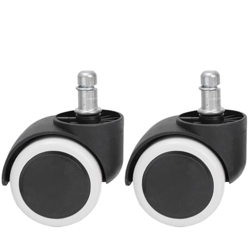Bürostuhlrollen 5 Stück 2 Zoll Ersatz-Schreibtischrollen mit weicher Dämpfung for Arbeits- und Gaming-Stuhl, robuste und sicher rollende Bürostuhlrollen, Hardware(White) von ZFIHAV