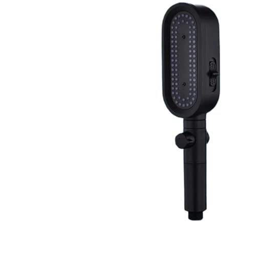 Einstellbare Taste Wasserspardüse Badezimmerzubehör for Duschkopf Wasserfilter Filter Hochdruck(Shower head-Black) von ZFIHAV