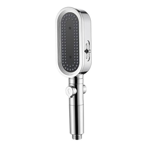 Einstellbare Taste Wasserspardüse Badezimmerzubehör for Duschkopf Wasserfilter Filter Hochdruck(Shower head-Silver) von ZFIHAV