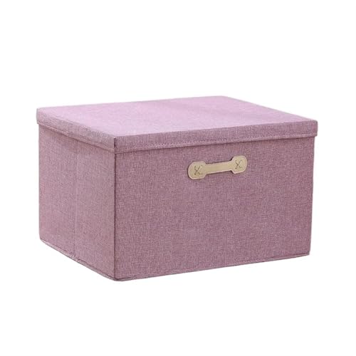 Faltbare Aufbewahrungsbox Baumwolle Leinen Falten Aufbewahrungsbox Mit Deckel Schrank Schublade Kleidung Bücher Spielzeug Kleinigkeiten Quilts Organizer Wäschekorb for Kleiderschrank(Purple,45L(45 35 von ZFIHAV