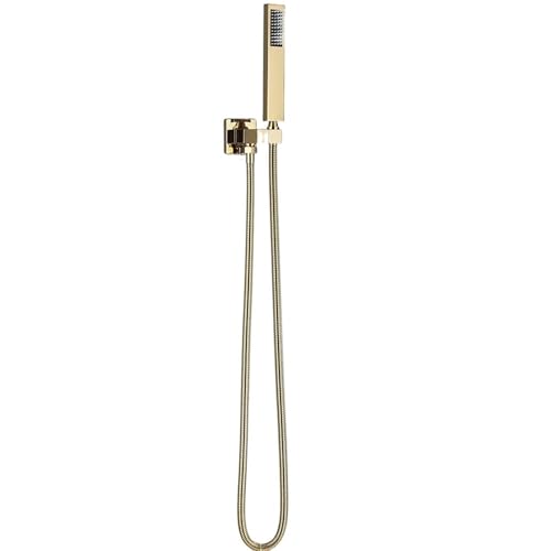Handbrausekopf 150 cm Edelstahl Duschschlauch Duscharmatur Sprühkopf Wandmontage Wasserhahn Zubehör(Gold) von ZFIHAV
