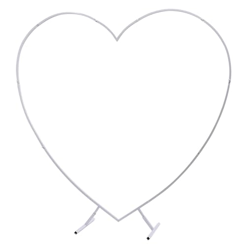 Hochzeitsbogen 2,1 m Blumen-Ballonbogen, herzförmiger Hochzeitsbogen, Ständer, Party-Hintergrund, Rack-Dekor(White) von ZFIHAV