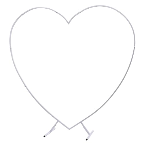 Hochzeitsbogen 6,89 ft/2,1 m Metall Herz Bogen Hochzeit Herz-förmigen Stand Liebe Rahmen for(Silver) von ZFIHAV