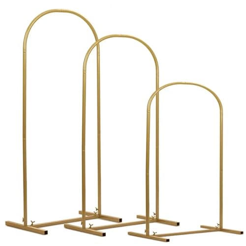 Hochzeitsbogen Hochzeitsbogen aus Metall, Hochzeitsbogenständer, Partydekoration, Ballonbogen, Rahmen-Hintergrundhalter, Größe 4FT, 5FT, 6FT, 3er-Set von ZFIHAV