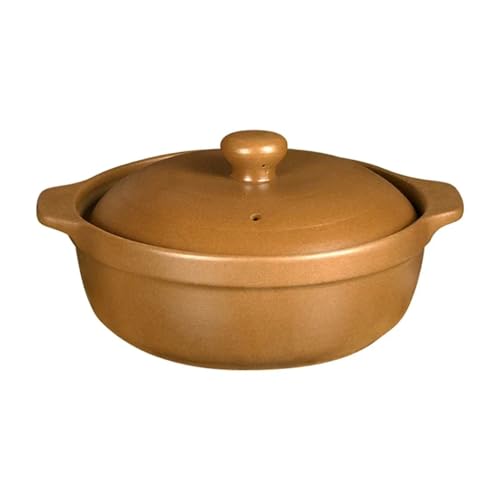 Kasserolle Auflauftöpfe for Kochen, Keramik-Kochgeschirr, Steintopf, unglasierter Auflauf, Suppentopf(30cm) von ZFIHAV