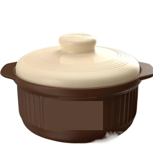 Kasserolle Hitzebeständiger Schmortopf, Küchentöpfe for Kochen, Auflauf, Herd, Heimtopf for, Eintopf, Keramik-Kochgeschirr(3.4L) von ZFIHAV