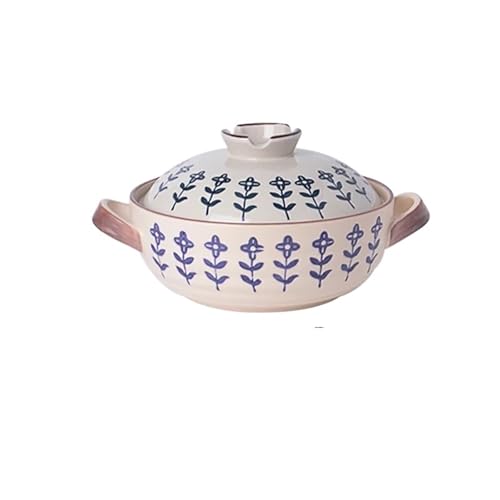 Kasserolle Kleine Auflauftöpfe aus Keramik mit flachem Mund, Haushaltsauflaufformen, hochtemperaturbeständig, Suppentopf(2.5L-C) von ZFIHAV