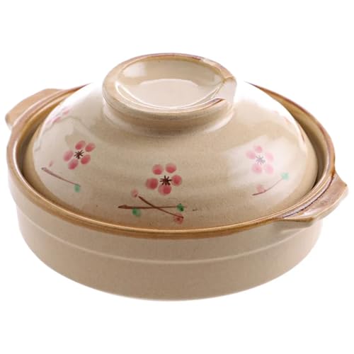 Kasserolle Suppentopf Crock Pot Kasserolle Keramiktopf Hochtemperaturbeständiger Kochtopf for Gasherd(900ml) von ZFIHAV