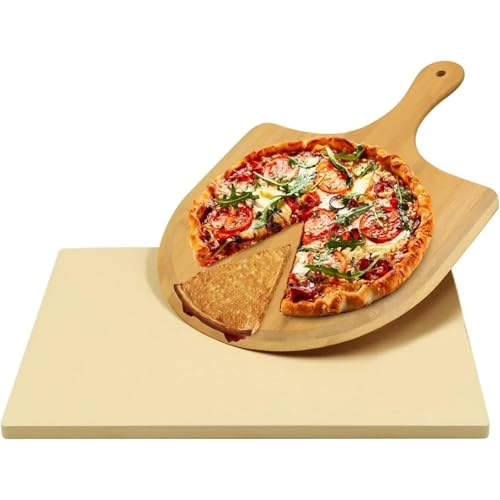 Pizzastein 1 Set Pizzastein for Ofen und Grill, Holz-Pizzaschiebepaddel for, thermisch stoßfester Kochstein Pizzastein 1 Set Pizzastein for Ofen und Grill, Holz-Pizzaschiebepaddel for, thermisch stoßfester Kochstein von ZFIHAV