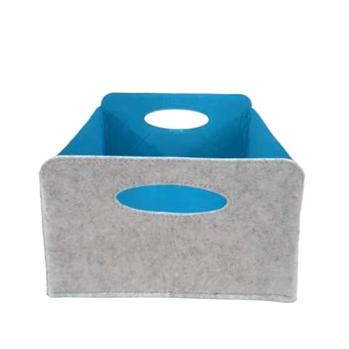 ZFIHAV Faltbare Aufbewahrungsbox 3/6 stücke Lagerung Korb Filz Faltbare Schublade Organizer Bin Cube Regal Kleine Box for Kinder Spielzeug Bücher Kleidung Büro Schrank organisieren(Blue-B,3pcs) von ZFIHAV
