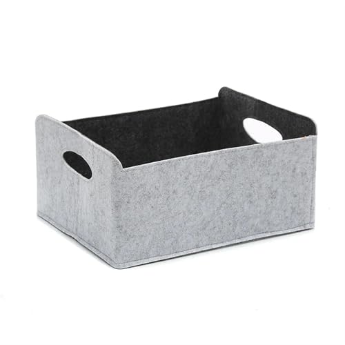 ZFIHAV Faltbare Aufbewahrungsbox 3/6 stücke Lagerung Korb Filz Faltbare Schublade Organizer Bin Cube Regal Kleine Box for Kinder Spielzeug Bücher Kleidung Büro Schrank organisieren(Grey,3pcs) von ZFIHAV