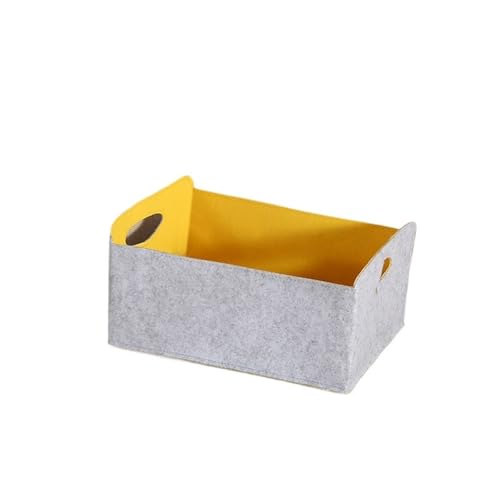 ZFIHAV Faltbare Aufbewahrungsbox 3/6 stücke Lagerung Korb Filz Faltbare Schublade Organizer Bin Cube Regal Kleine Box for Kinder Spielzeug Bücher Kleidung Büro Schrank organisieren(Yellow,6pcs) von ZFIHAV