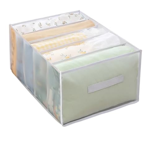 ZFIHAV Faltbare Aufbewahrungsbox 7PCS Große Kapazität Quilt Abdeckung Lagerung 5 Grids Bettlaken Unten Jacke Bad Handtuch Organizer Mesh Fach Platz sparen Lagerung Box(White) von ZFIHAV