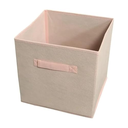 ZFIHAV Faltbare Aufbewahrungsbox Aufbewahrungskörbe, Set mit 4 Stoffgriffen, faltbar, 26,9 x 26,9 x 27,9 cm, Schrank-Organizer for drinnen und draußen, unter dem Bett, Schlafzimmer(PINK) von ZFIHAV
