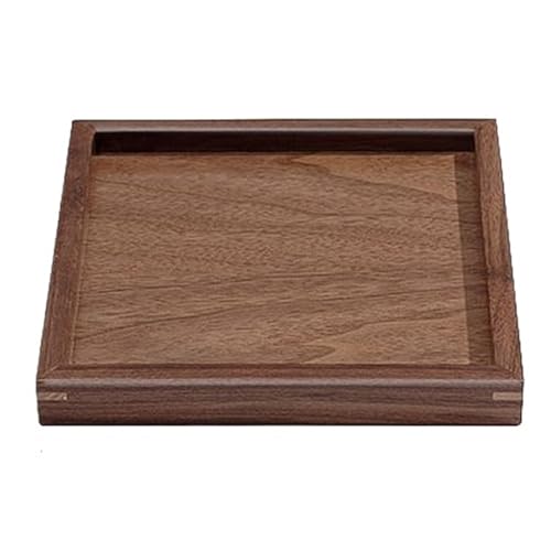 ZFIHAV Serviertablett 2 stücke Einfache Massivholz Tee Tablett Haushalt Holz Tablett Wohnzimmer Snacks Snack Tablett(25X25cm) von ZFIHAV