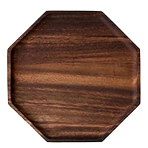 ZFIHAV Serviertablett 2 stücke Holz Platte Tablett Dessert Snack Teller Obst Lebensmittel Platte Holz Tray Home Hotel Servierplatte Tee Tablett(20 * 20cm) von ZFIHAV