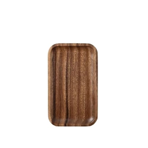 ZFIHAV Serviertablett 2 stücke Holz Tablett Massivholz Tee Tablett Tablett Kaffee Nachmittag Tee Dessert Tray Home Küche Dekoration Tablett(A 25X15CM) von ZFIHAV