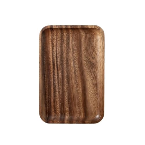 ZFIHAV Serviertablett 2 stücke Holz Tablett Massivholz Tee Tablett Tablett Kaffee Nachmittag Tee Dessert Tray Home Küche Dekoration Tablett(B 30X20CM) von ZFIHAV