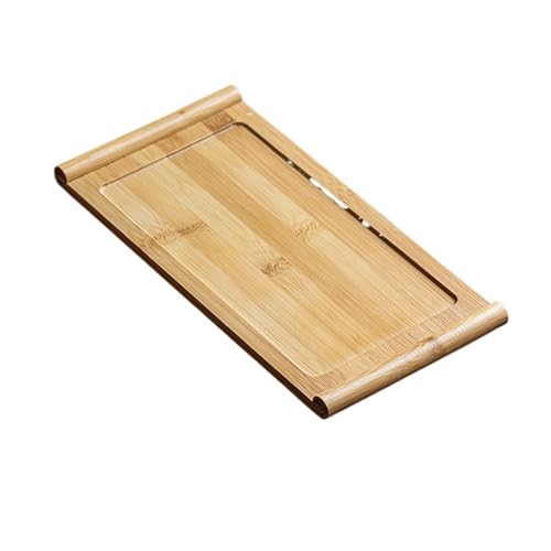 ZFIHAV Serviertablett 2 stücke Holz Tablett Rechteckige Holz Hause Tee Tablett Holz Brot Tablett Hotel Restaurant Snack Tablett(33 * 16.5 * 2cm) von ZFIHAV