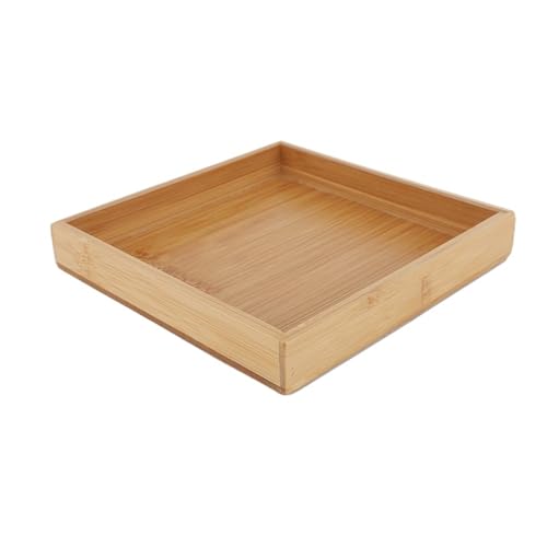 ZFIHAV Serviertablett 2 stücke Holz Tablett Tee Lebensmittel Server Platte Snack Deseert Platte Küche Werkzeuge Tablett(19 * 19 * 3cm) von ZFIHAV