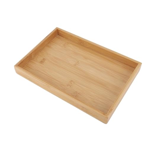 ZFIHAV Serviertablett 2 stücke Holz Tablett Tee Lebensmittel Server Platte Snack Deseert Platte Küche Werkzeuge Tablett(28 * 19 * 3cm) von ZFIHAV