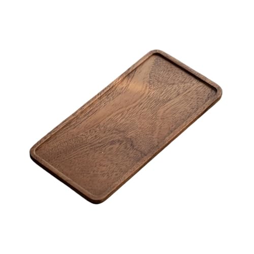 ZFIHAV Serviertablett 2 stücke Rechteck Holz Tee Tablett Tisch Platte Snacks Lebensmittel Lagerung Gericht for Hotel Home Tablett(25 * 12cm) von ZFIHAV