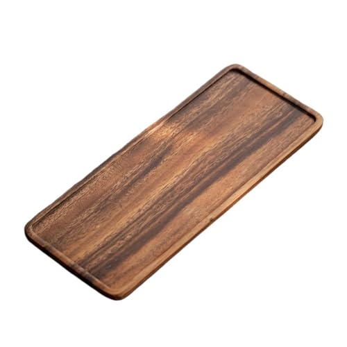 ZFIHAV Serviertablett 2 stücke Rechteck Holz Tee Tablett Tisch Platte Snacks Lebensmittel Lagerung Gericht for Hotel Home Tablett(30 * 12cm) von ZFIHAV